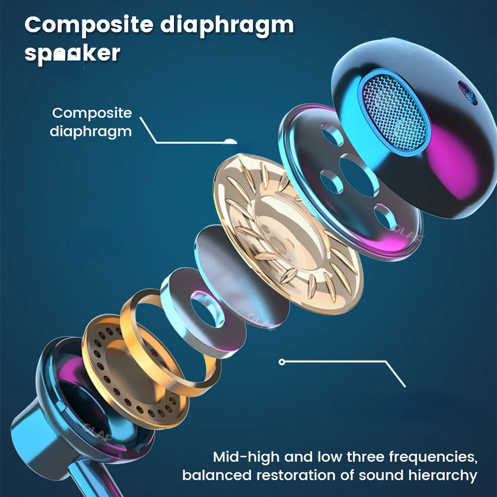 Neckband Headphones Gaming LED Display Stereo Sports Headset Halter Waterproof Magnetic Earbuds - Image 4