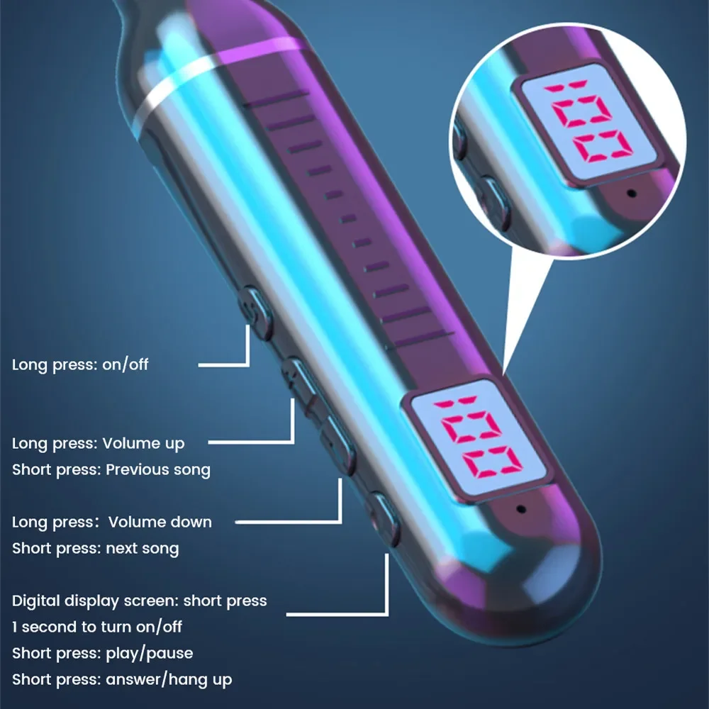 Neckband Headphones Gaming LED Display Stereo Sports Headset Halter Waterproof Magnetic Earbuds - Image 3